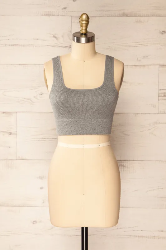 Pompei Grey | Padded Ribbed Cami Top sold by Boutique 1861