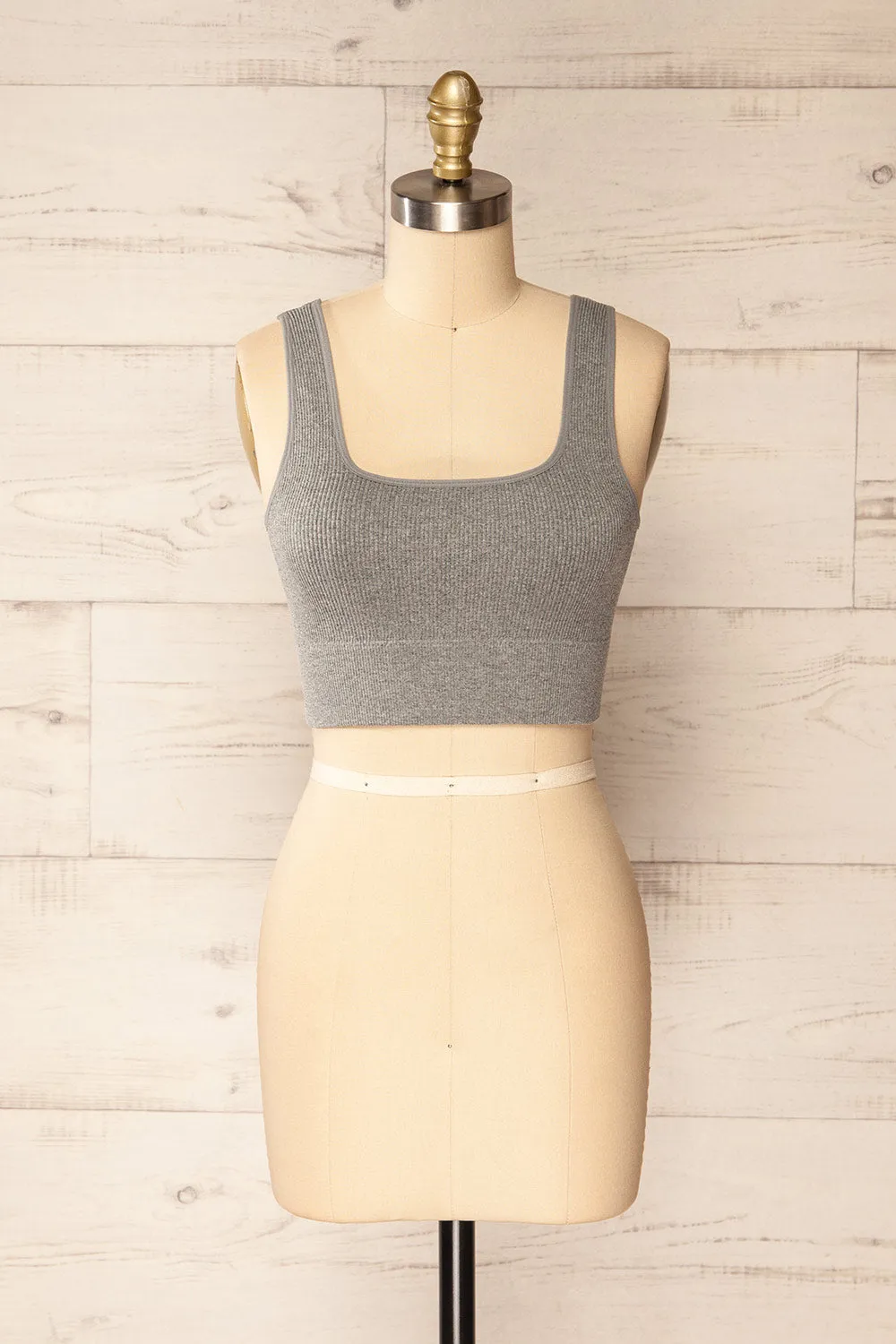 Pompei Grey | Padded Ribbed Cami Top sold by Boutique 1861