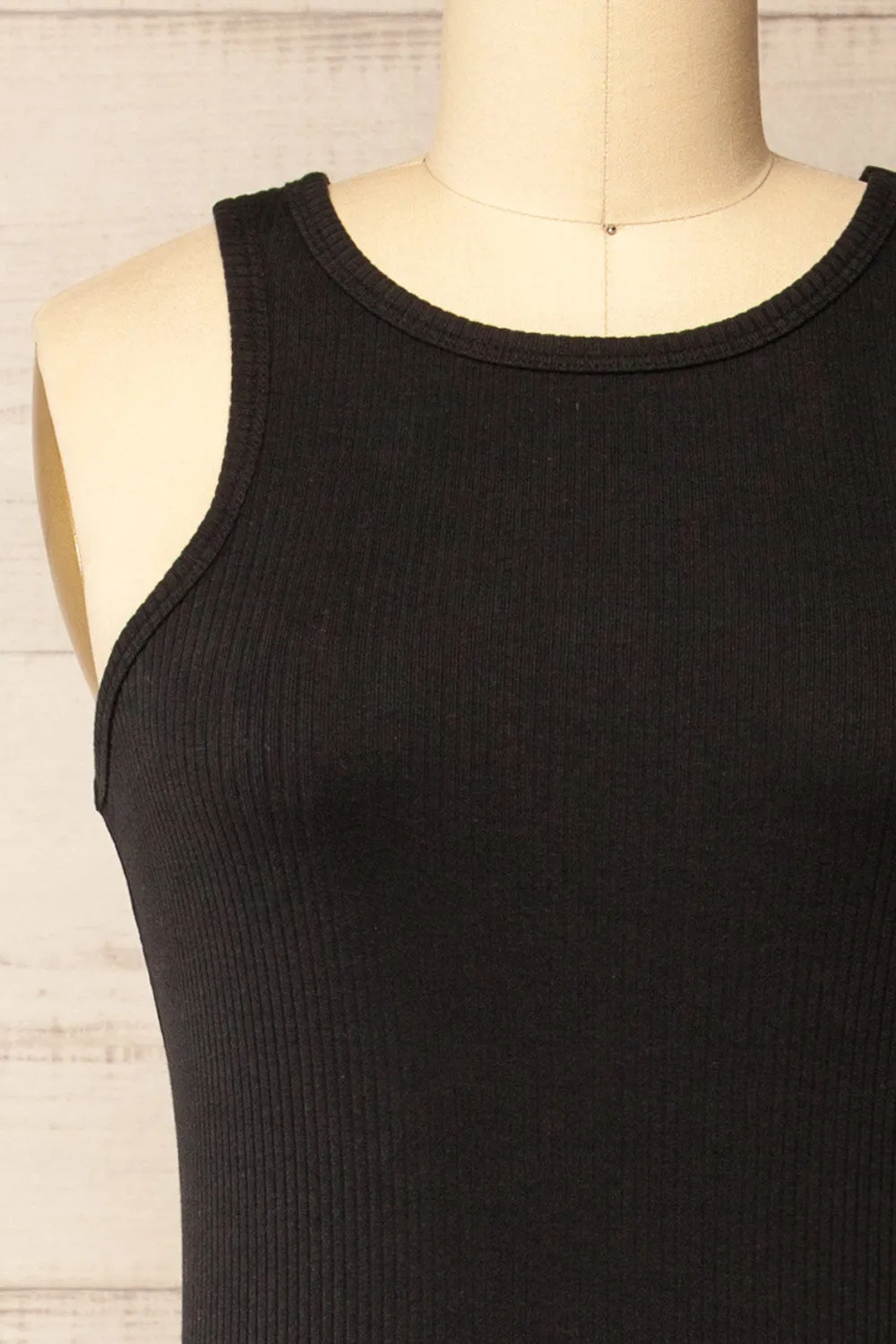 Floirac Black | Sleeveless Ribbed Midi Dress sold by Boutique 1861 product image thumbnail 2