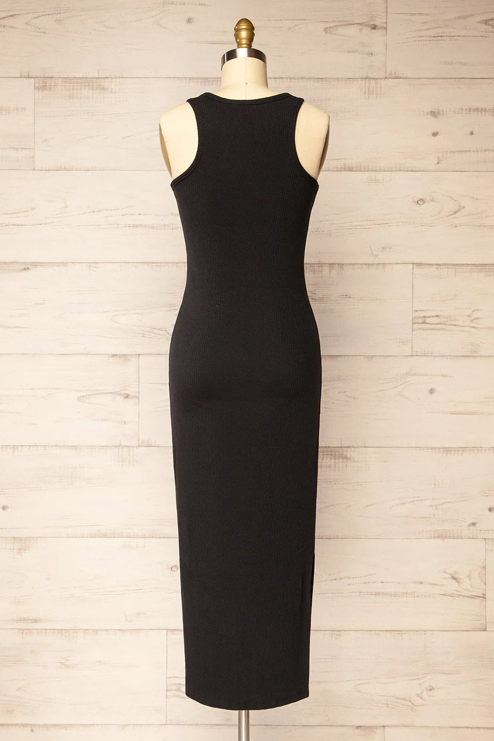 Floirac Black | Sleeveless Ribbed Midi Dress sold by Boutique 1861 product image thumbnail 5