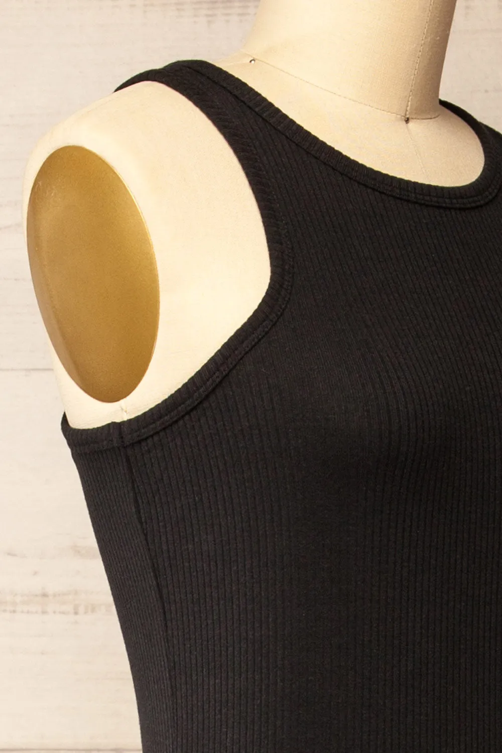 Floirac Black | Sleeveless Ribbed Midi Dress sold by Boutique 1861 product image thumbnail 4