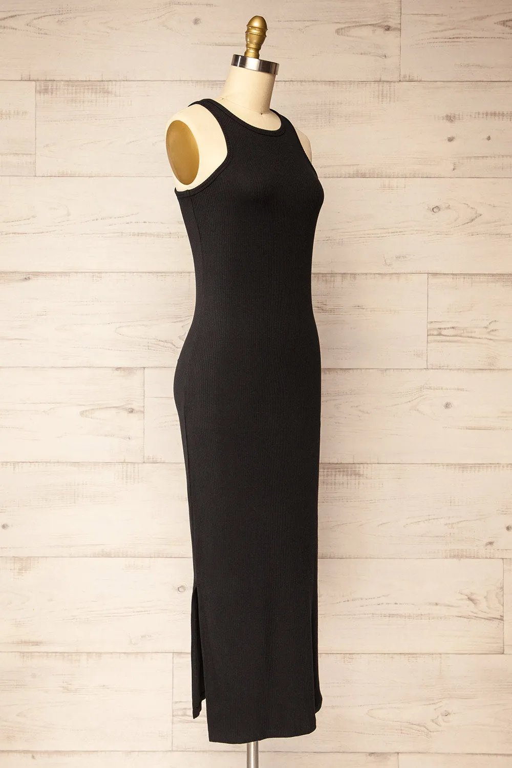 Floirac Black | Sleeveless Ribbed Midi Dress sold by Boutique 1861 product image thumbnail 3