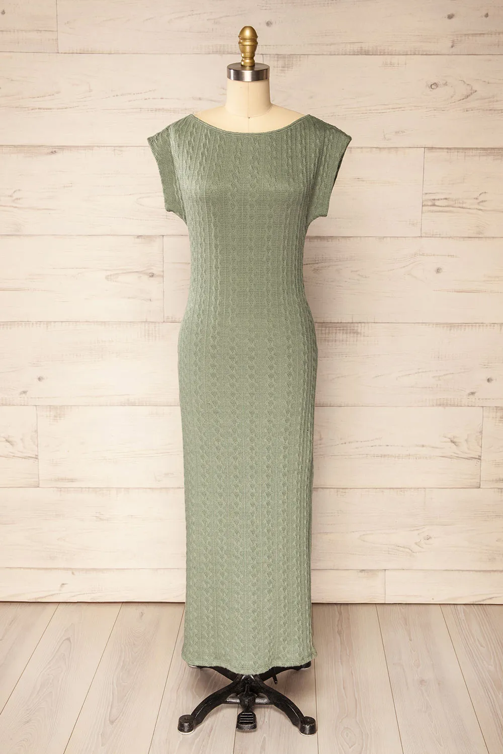 Selana Sage | Knit Maxi Dress w/ Back Slit sold by Boutique 1861