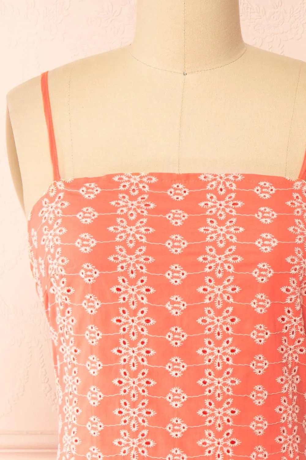 Midge | Tie-Back Short Coral Openwork Dress sold by Boutique 1861 product image thumbnail 4