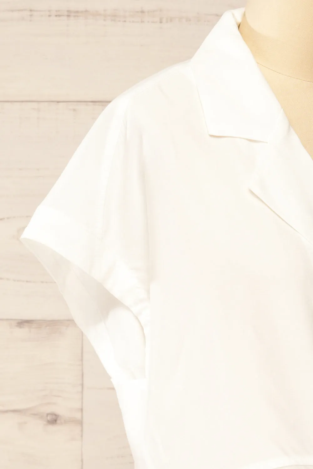 Merempah White | Crop Top w/ Front Tie sold by Boutique 1861 product image thumbnail 4