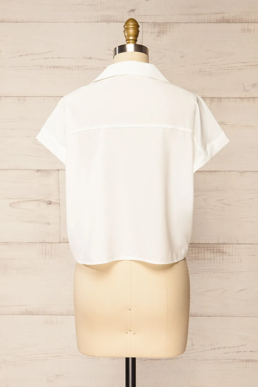 Merempah White | Crop Top w/ Front Tie sold by Boutique 1861 product image thumbnail 5
