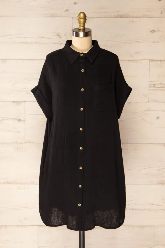 Davao Black | Short Oversized Shirt Dress sold by Boutique 1861