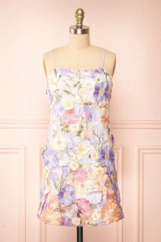 Ovidia | Pastel Floral Short Halter Dress sold by Boutique 1861