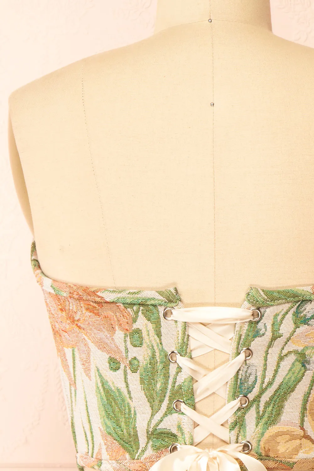 Helicia | Floral Jacquard Cropped Corset sold by Boutique 1861 product image thumbnail 2