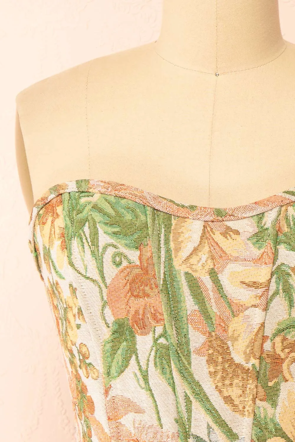 Helicia | Floral Jacquard Cropped Corset sold by Boutique 1861 product image thumbnail 4