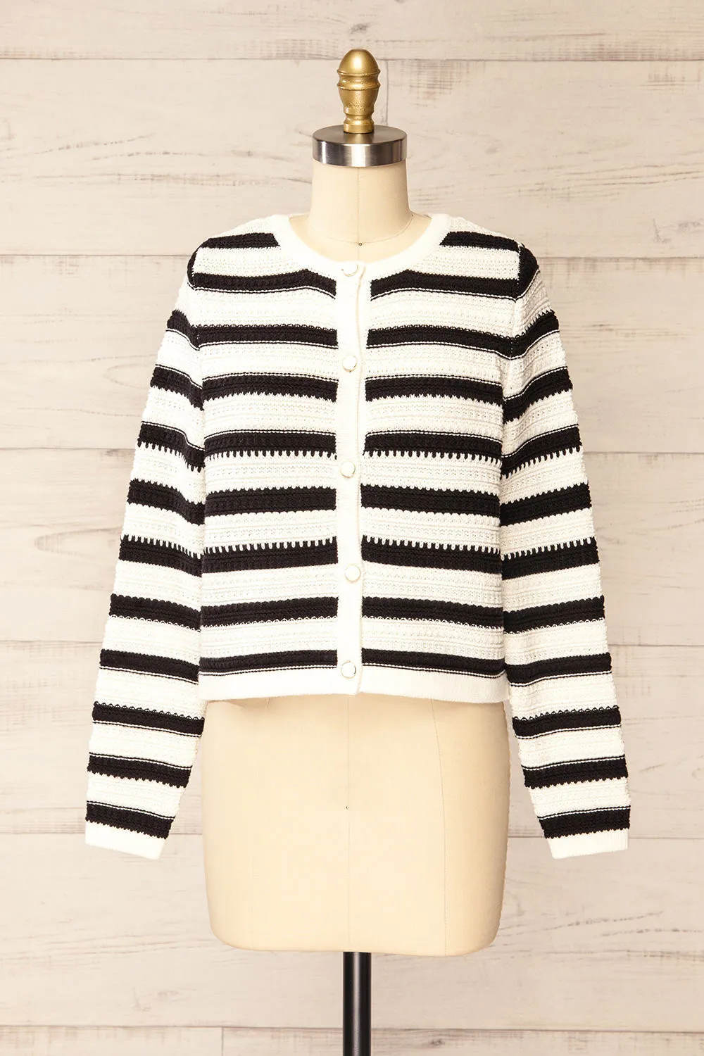 Yarmouth | Striped Crochet Cardigan sold by Boutique 1861