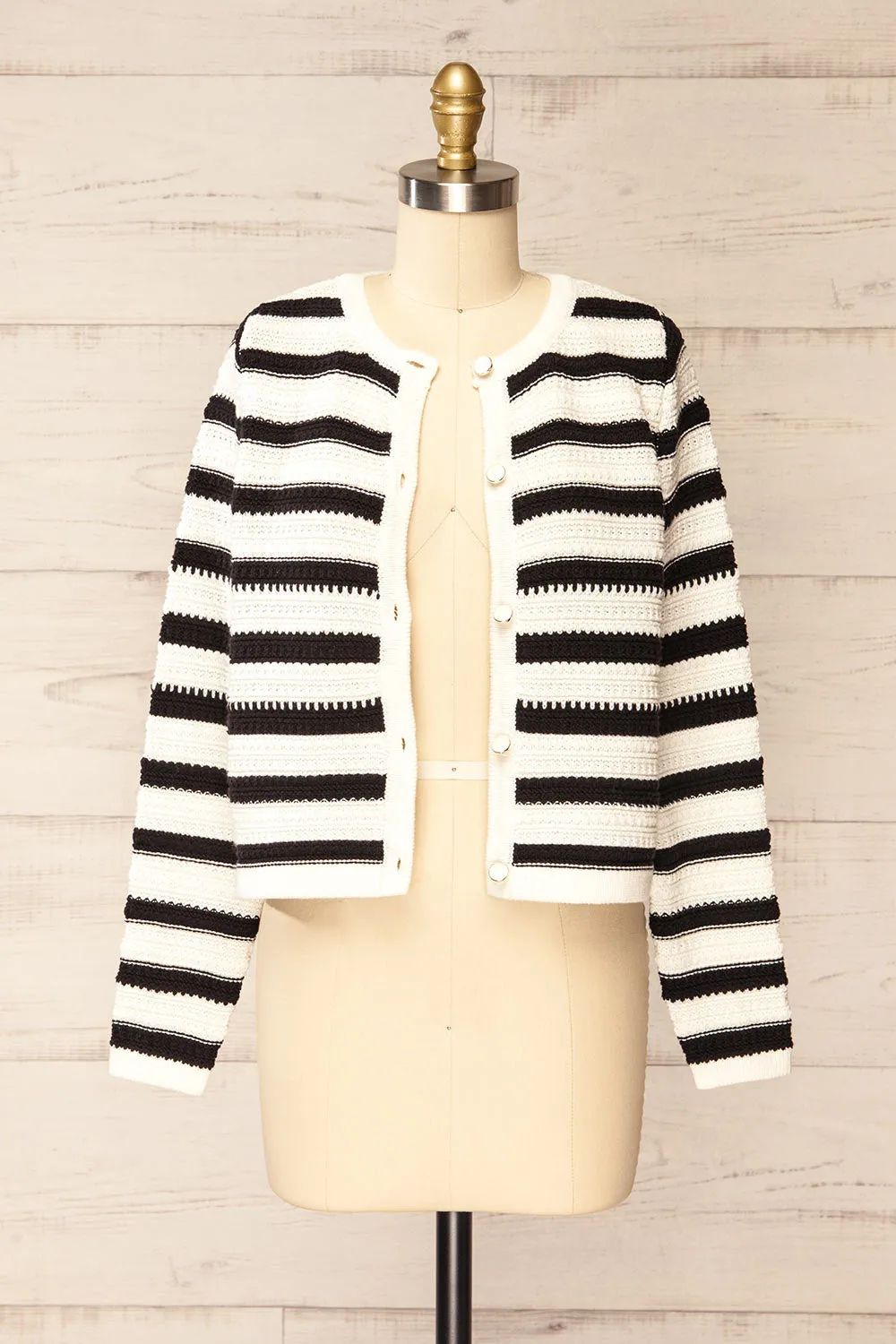 Yarmouth | Striped Crochet Cardigan sold by Boutique 1861 product image thumbnail 4