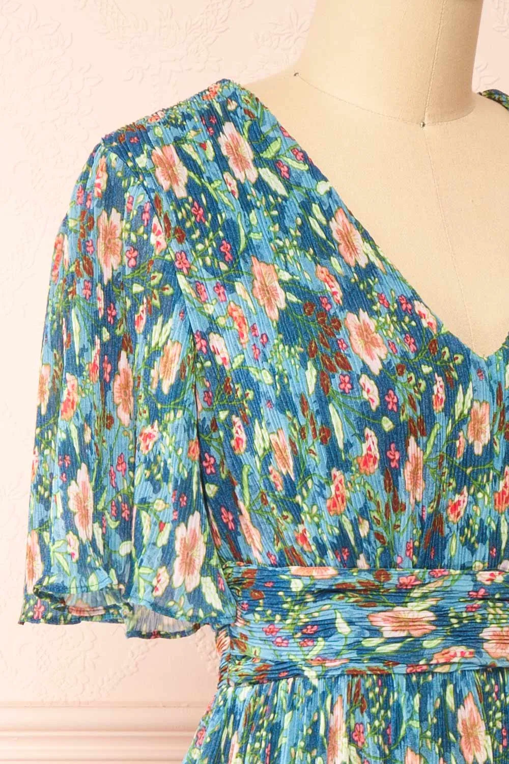 Veridian | Pleated Floral Midi Dress sold by Boutique 1861 product image thumbnail 5