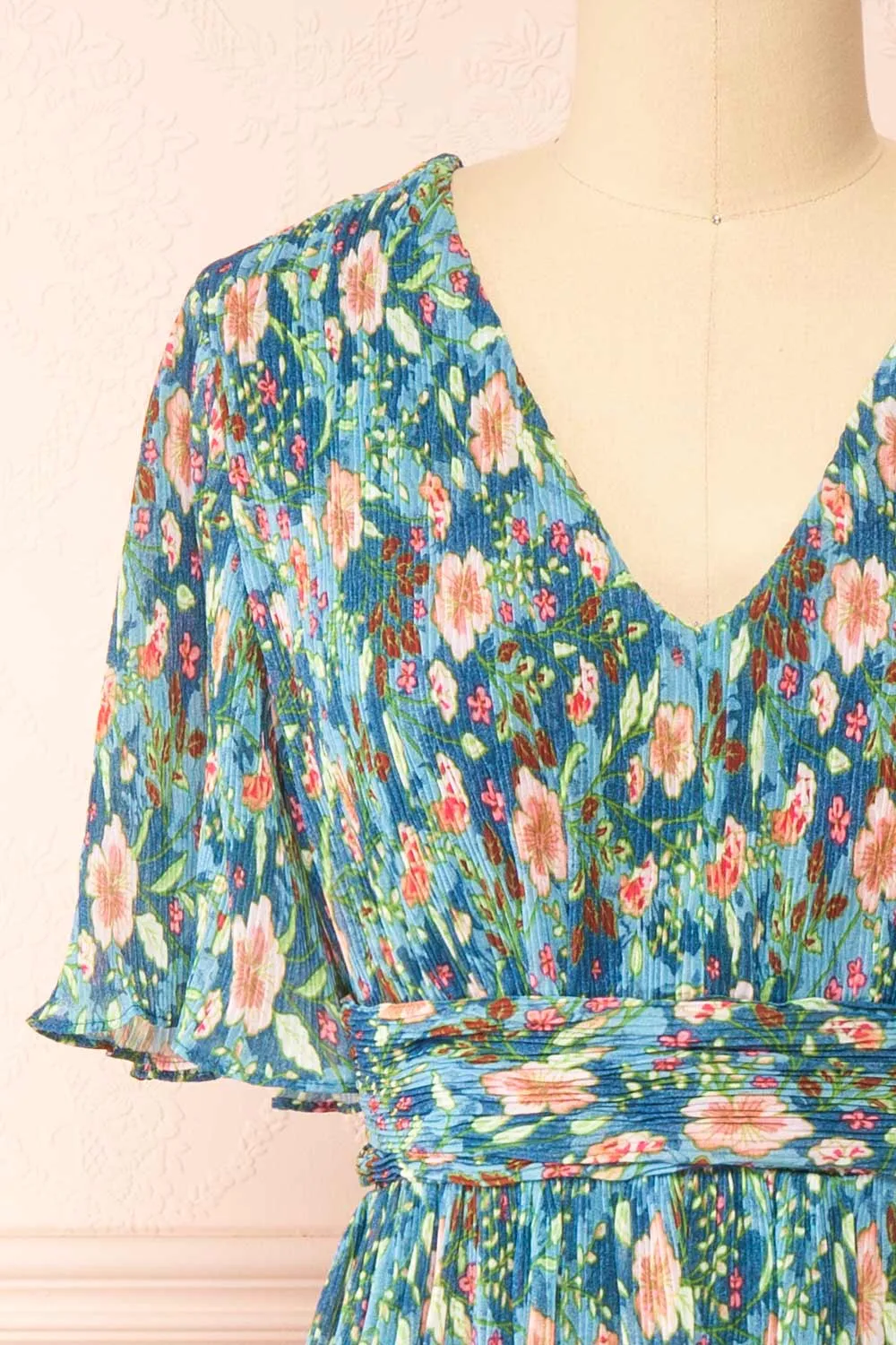 Veridian | Pleated Floral Midi Dress sold by Boutique 1861 product image thumbnail 3