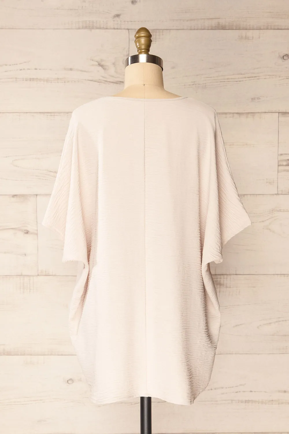 Haifa Beige | Oversized Short Batwing Sleeve Top sold by Boutique 1861 product image thumbnail 5