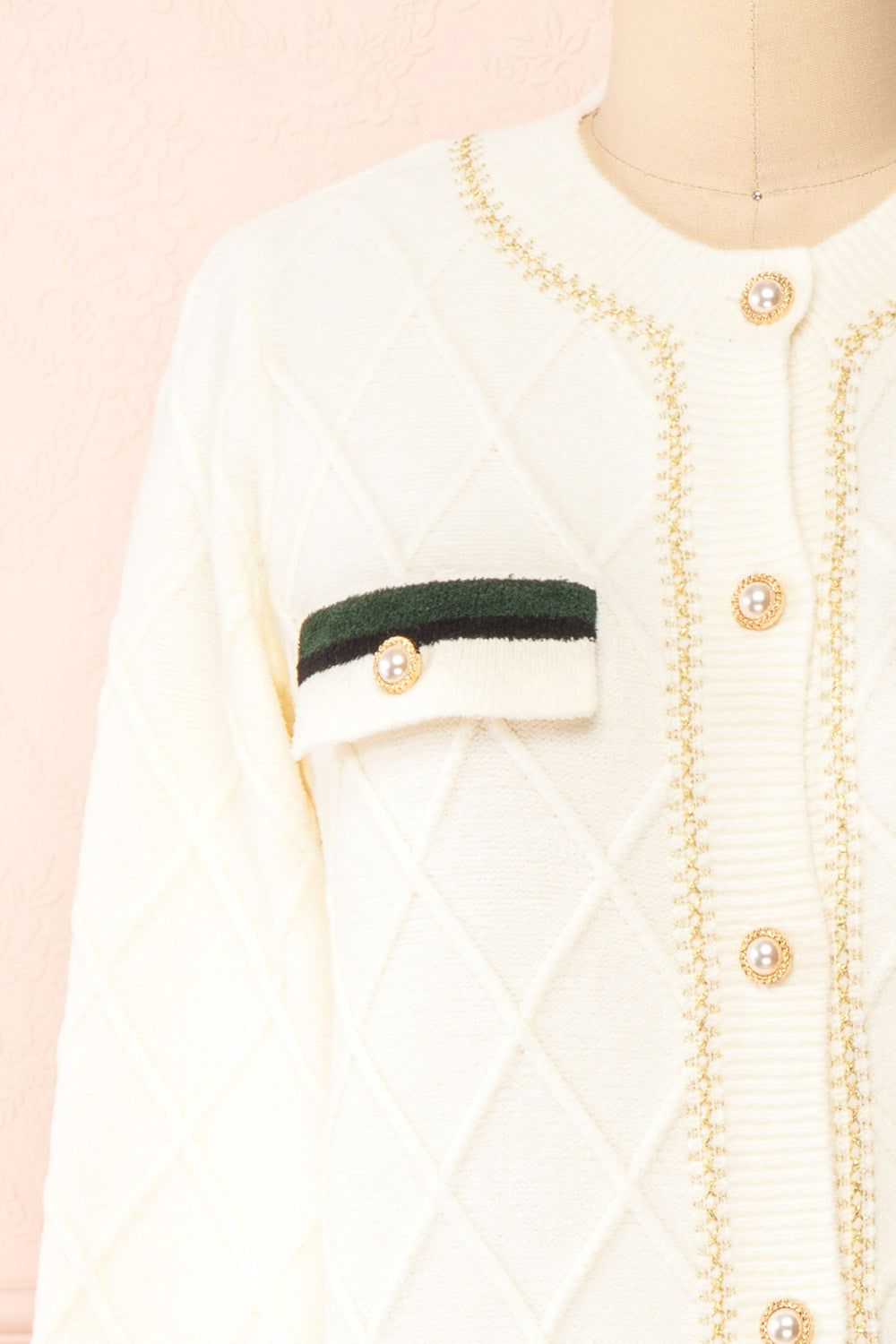 Tayna | Ivory Vintage Style Cardigan sold by Boutique 1861 product image thumbnail 2