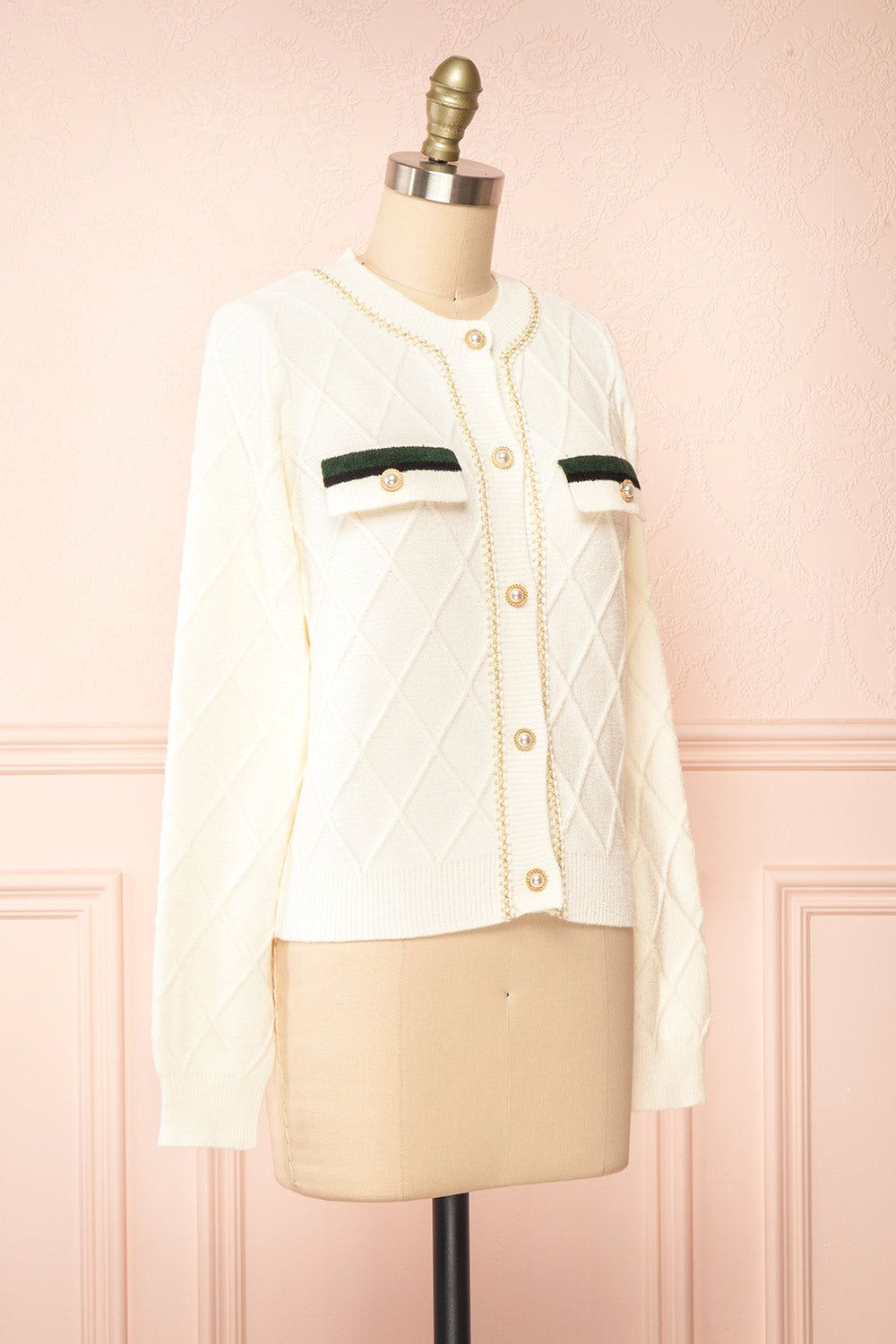 Tayna | Ivory Vintage Style Cardigan sold by Boutique 1861 product image thumbnail 3