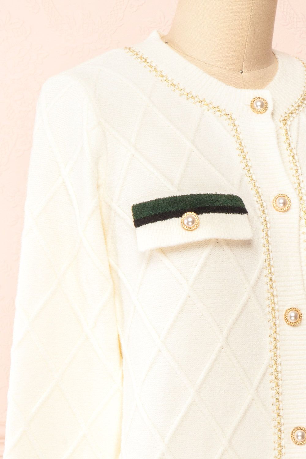 Tayna | Ivory Vintage Style Cardigan sold by Boutique 1861 product image thumbnail 4