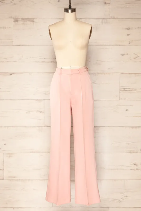 Turbine Pink | Solid Stitch Wide Leg Trousers sold by Boutique 1861