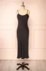 Rebby Black | Silky Fitted Midi Dress sold by Boutique 1861