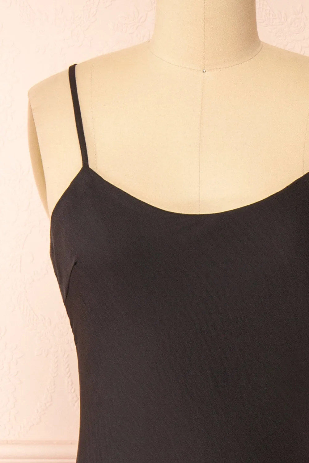 Rebby Black | Silky Fitted Midi Dress sold by Boutique 1861 product image thumbnail 2