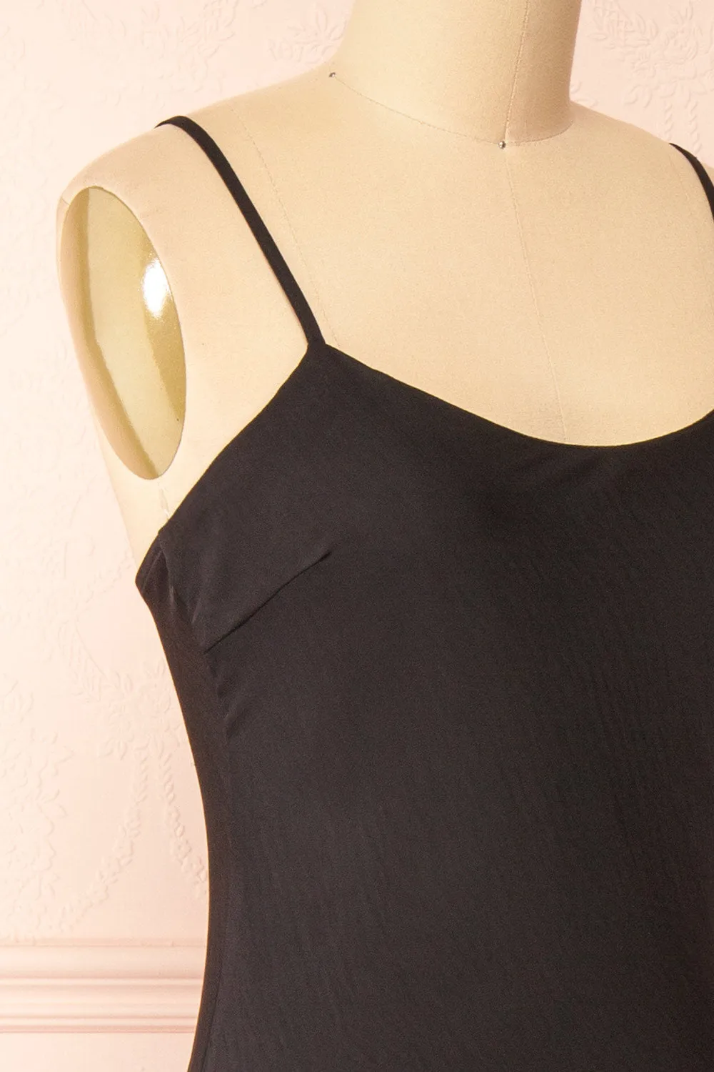 Rebby Black | Silky Fitted Midi Dress sold by Boutique 1861 product image thumbnail 4