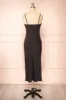 Rebby Black | Silky Fitted Midi Dress sold by Boutique 1861