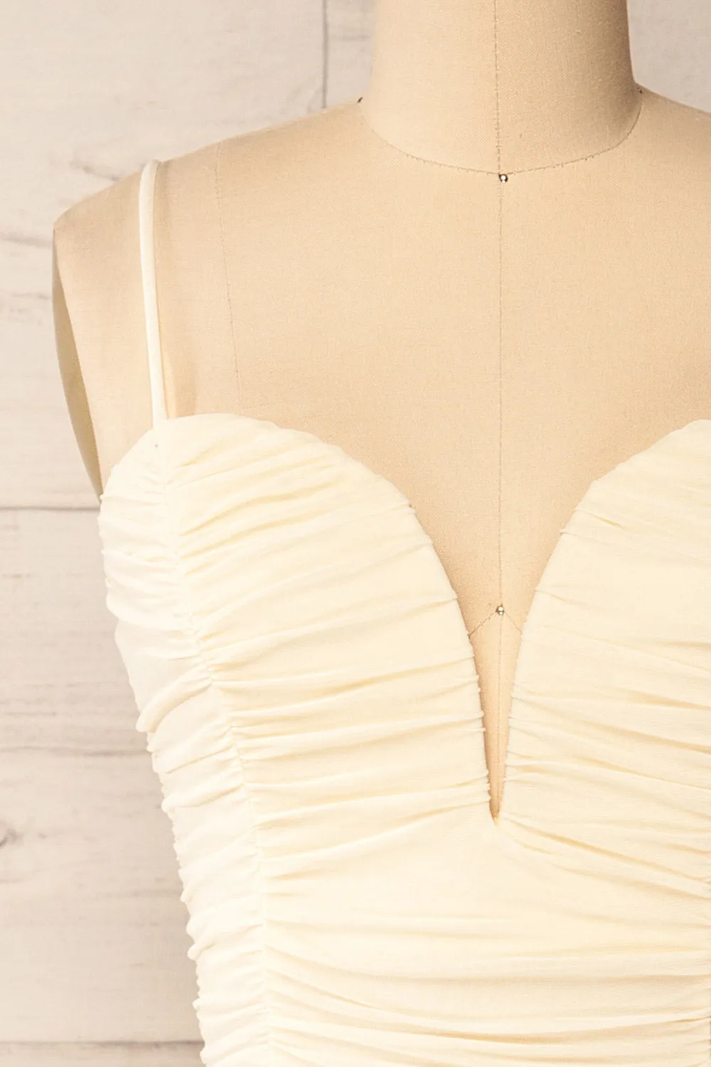 Caen Ivory | Ruched Fitted Midi Dress sold by Boutique 1861 product image thumbnail 2