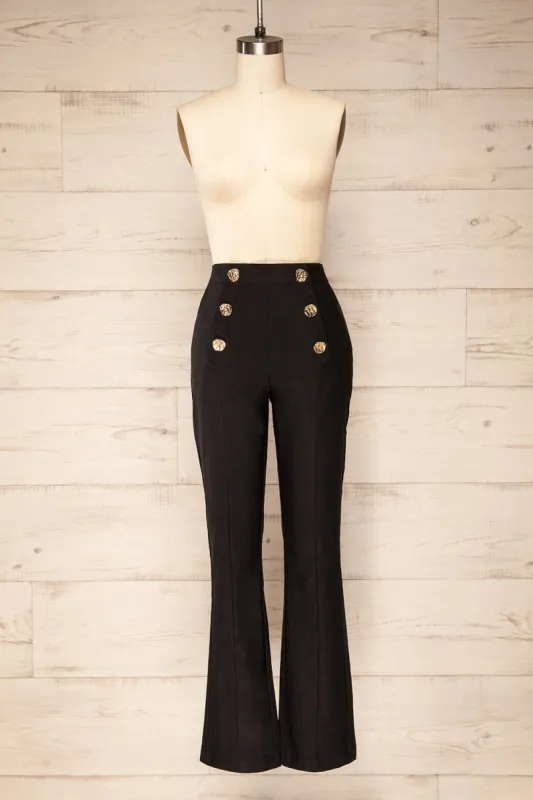 Asuncion | High-Waisted Black Fitted Pants sold by Boutique 1861