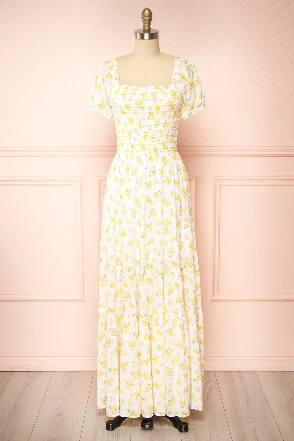 Leva | Maxi Floral Dress w/ Short Sleeves sold by Boutique 1861