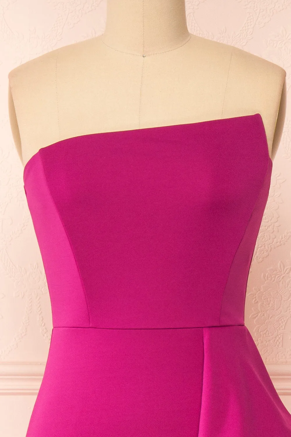 Ursuli Fuchsia | Strapless Maxi Dress w/ Side Slit sold by Boutique 1861 product image thumbnail 3