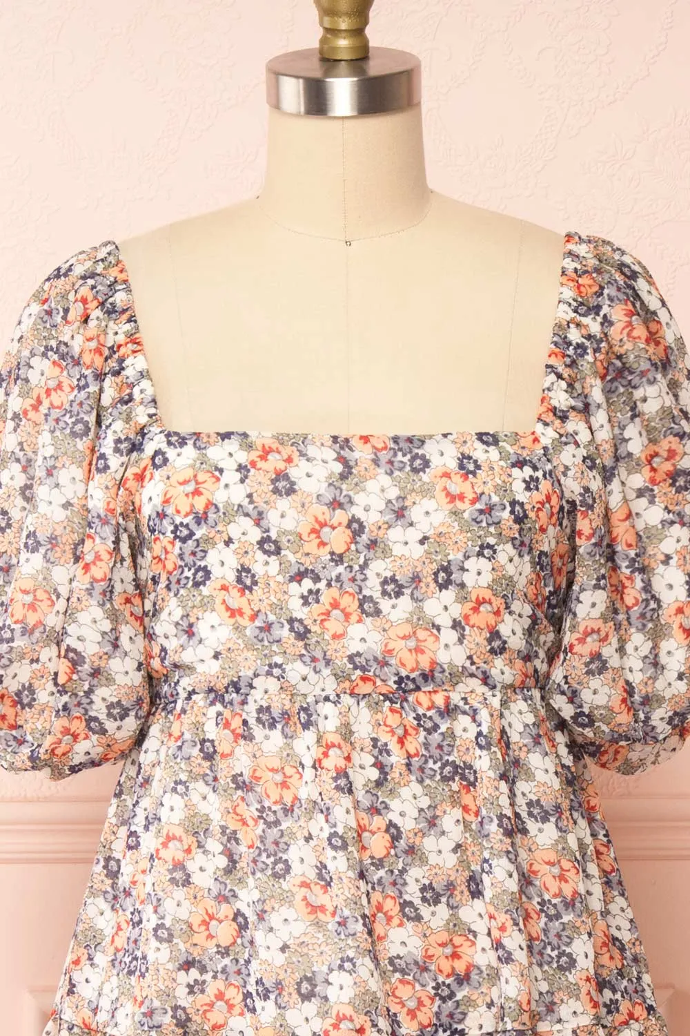 Daniela | Balloon Sleeve Short Floral Dress sold by Boutique 1861 product image thumbnail 2