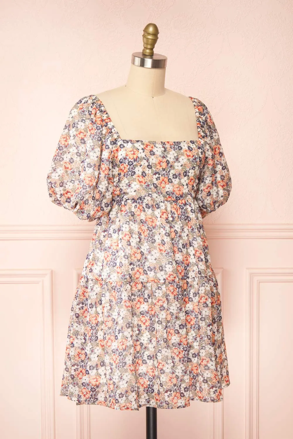 Daniela | Balloon Sleeve Short Floral Dress sold by Boutique 1861 product image thumbnail 3
