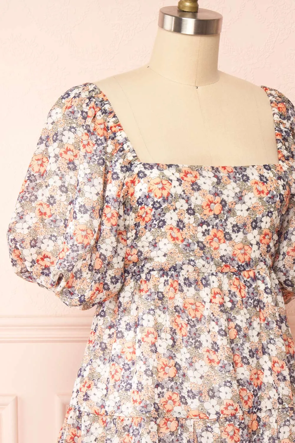 Daniela | Balloon Sleeve Short Floral Dress sold by Boutique 1861 product image thumbnail 4
