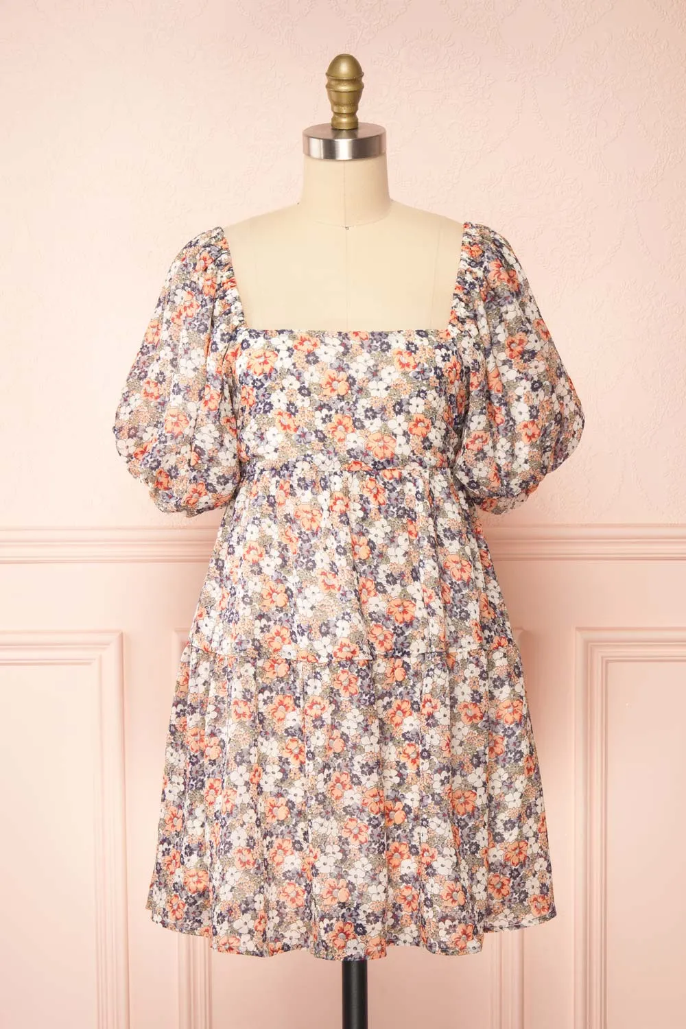 Daniela | Balloon Sleeve Short Floral Dress sold by Boutique 1861