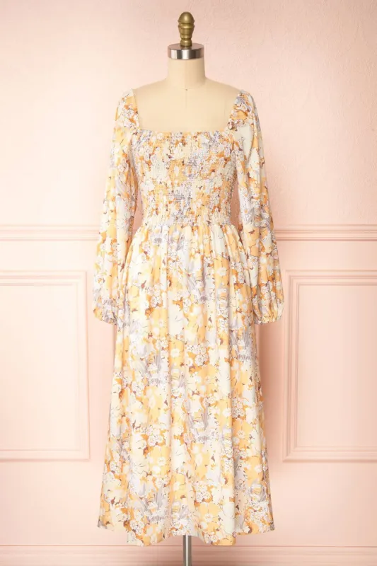 Guerline | Long Sleeve Floral Midi Dress sold by Boutique 1861