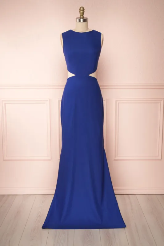 Vallata Royal Blue | Fitted Mermaid Maxi Gown sold by Boutique 1861
