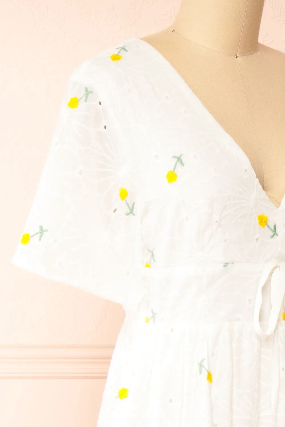 Stephany | White Embroidered Floral Dress sold by Boutique 1861 product image thumbnail 4
