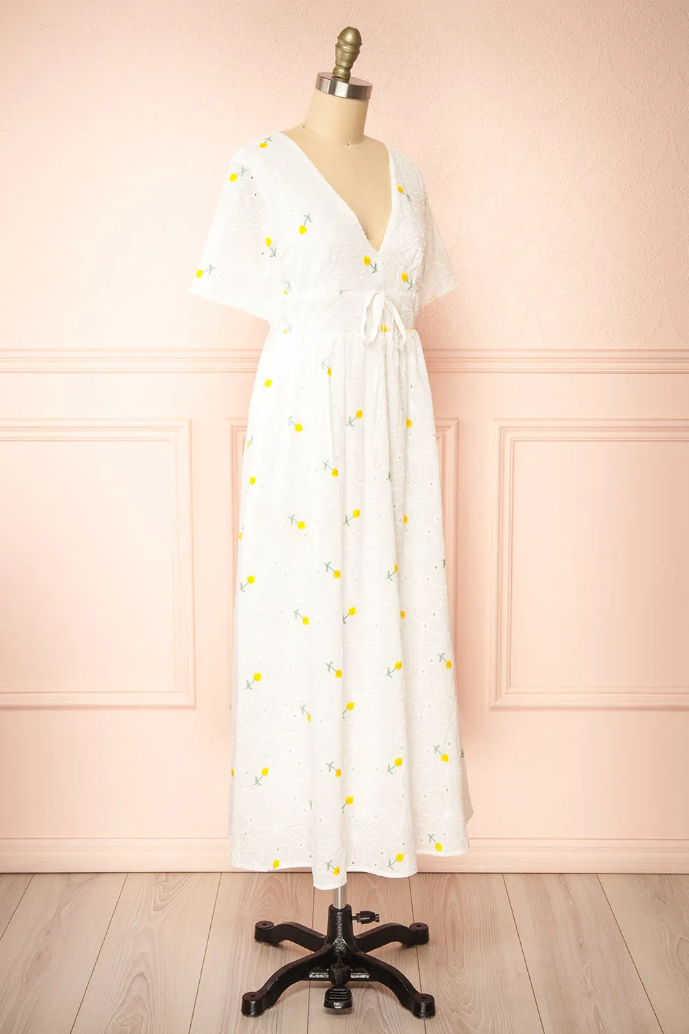 Stephany | White Embroidered Floral Dress sold by Boutique 1861 product image thumbnail 3