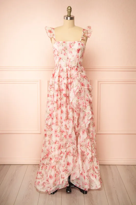 Phyllisia Pink | Floral Maxi Dress w/ Ruffles sold by Boutique 1861