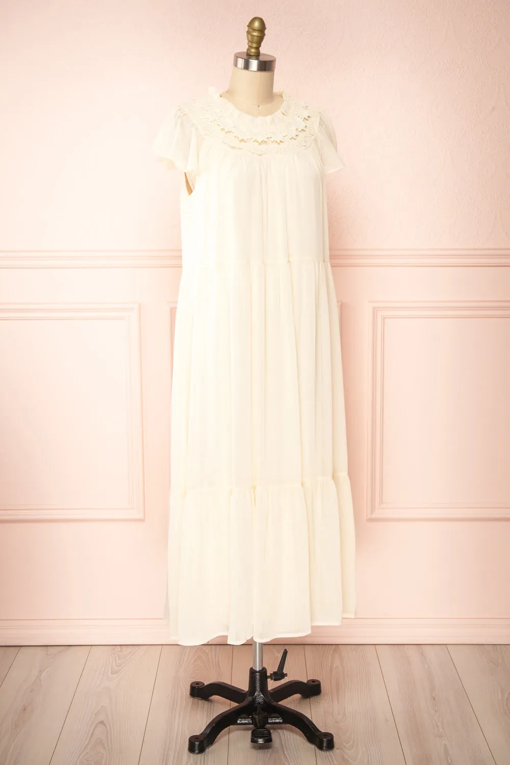 Eudoxia | Shift Midi Dress w/ Embroidered Collar sold by Boutique 1861 product image thumbnail 3