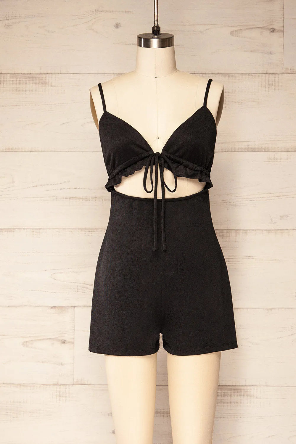 Zapala Black | Romper w/ Cut-Out sold by Boutique 1861