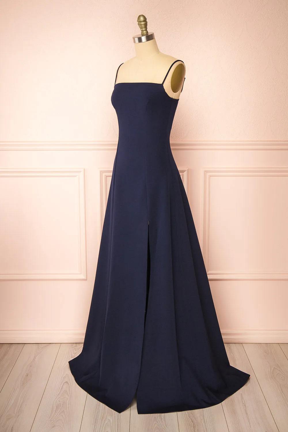 Estella Navy | Maxi A-line Dress w/ Slit sold by Boutique 1861 product image thumbnail 4