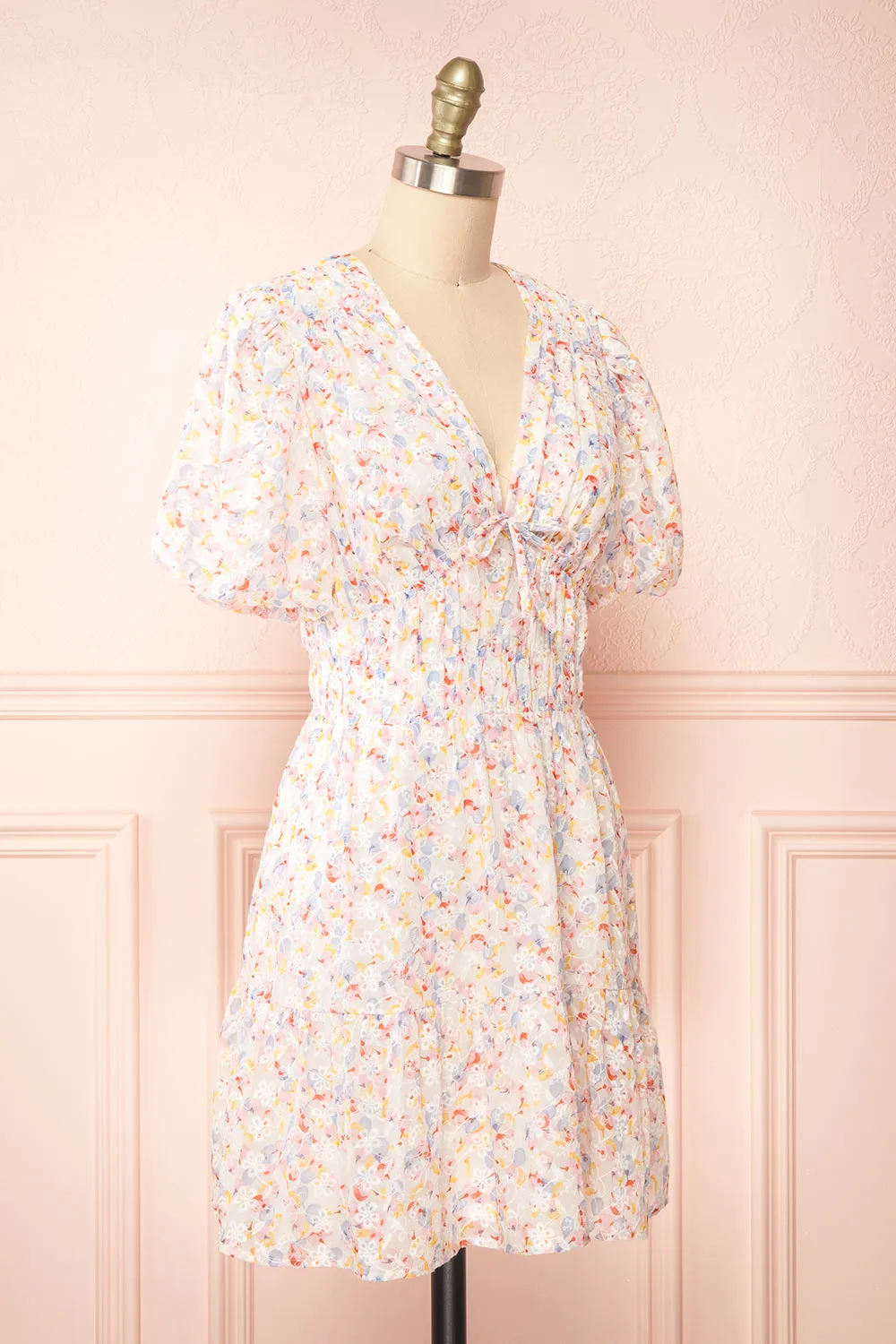 Kinnia | Short Floral Dress w/ Ruched Waist sold by Boutique 1861 product image thumbnail 3