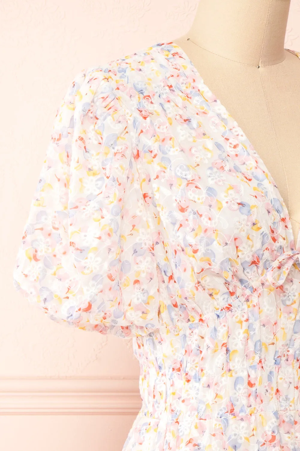 Kinnia | Short Floral Dress w/ Ruched Waist sold by Boutique 1861 product image thumbnail 4