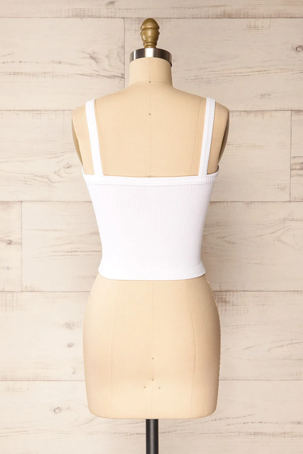 Bedarieu White | Cropped Ribbed Cami sold by Boutique 1861 product image thumbnail 5