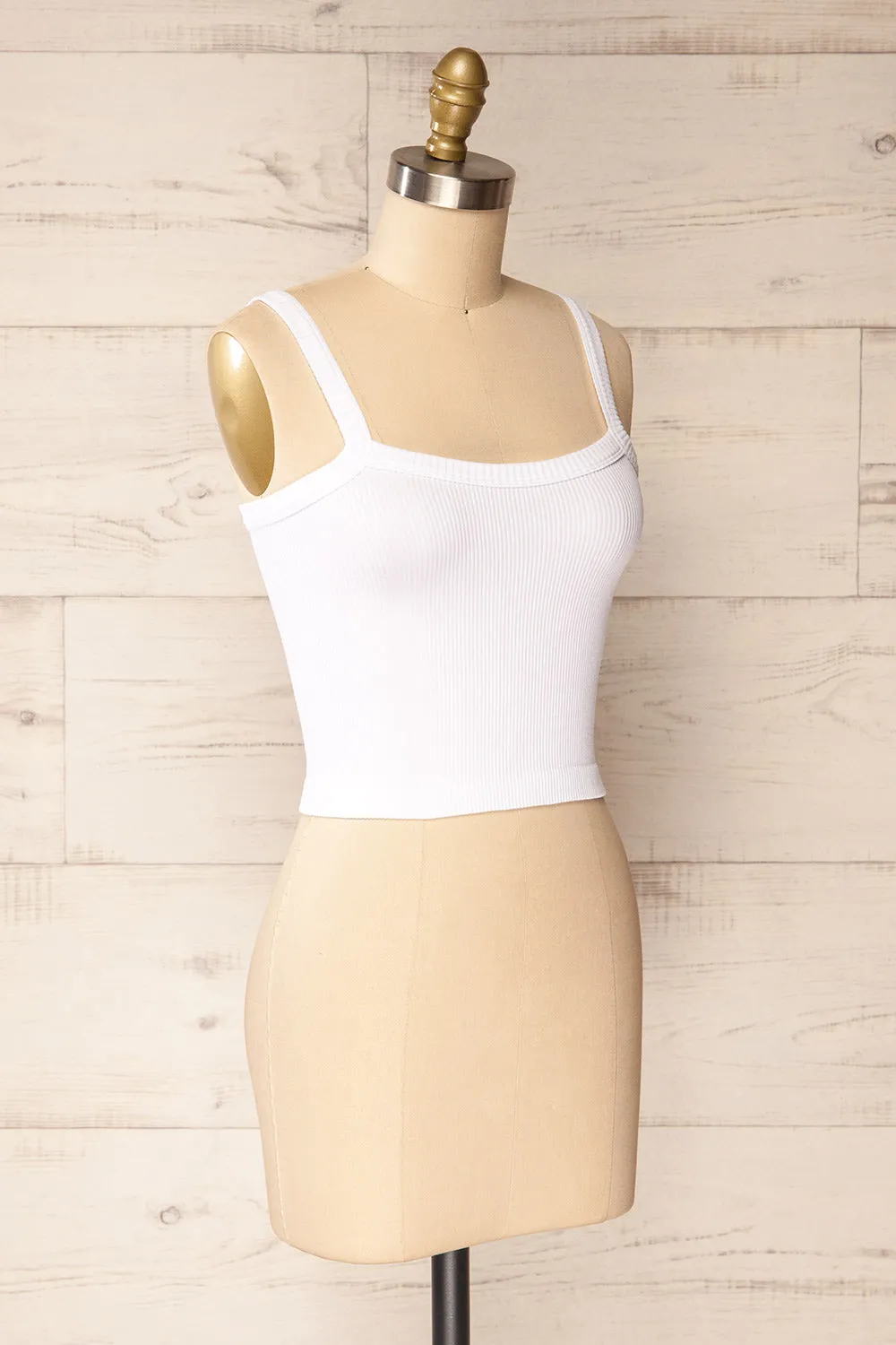 Bedarieu White | Cropped Ribbed Cami sold by Boutique 1861 product image thumbnail 3