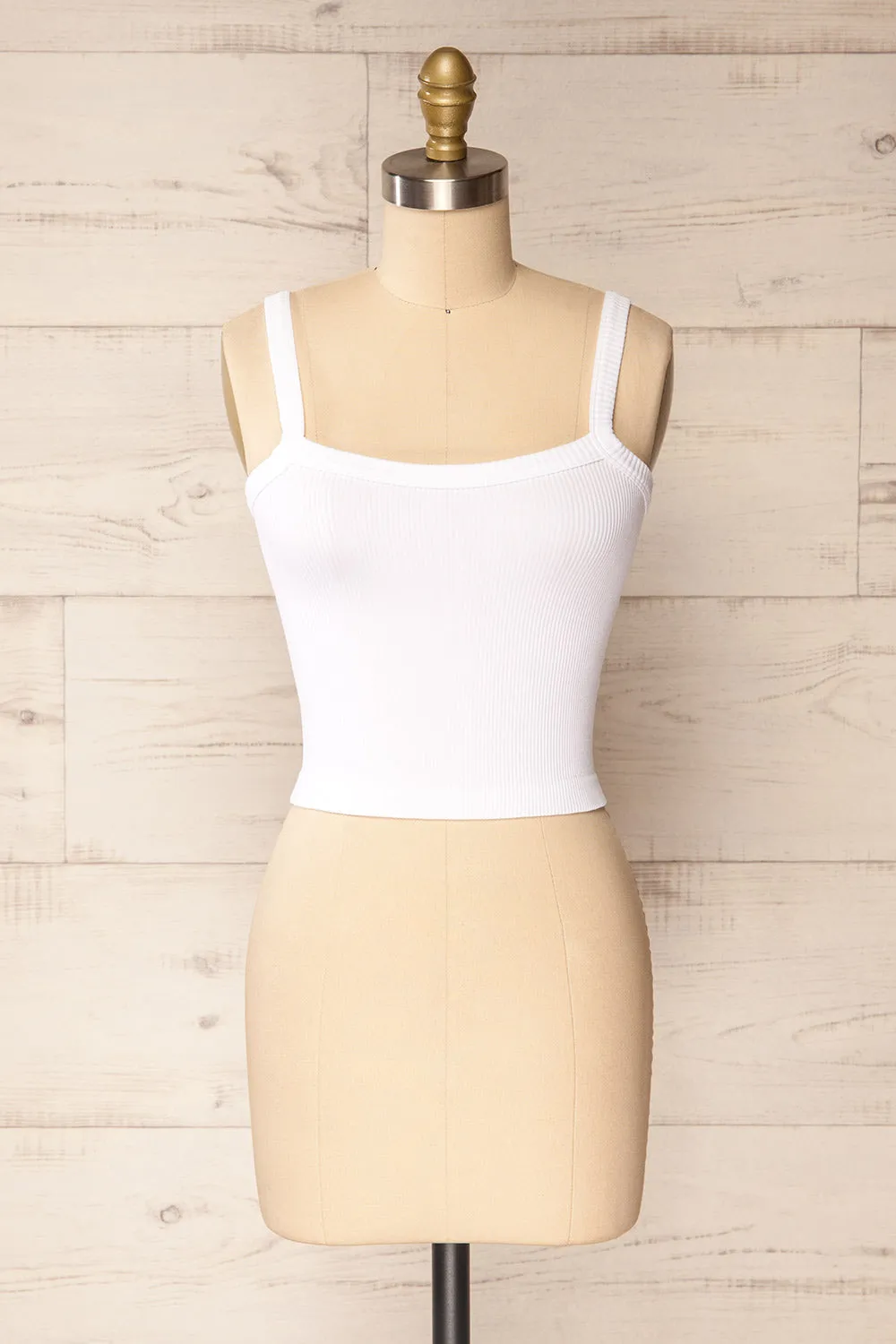 Bedarieu White | Cropped Ribbed Cami sold by Boutique 1861