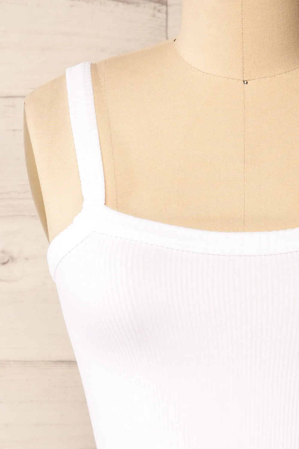 Bedarieu White | Cropped Ribbed Cami sold by Boutique 1861 product image thumbnail 2
