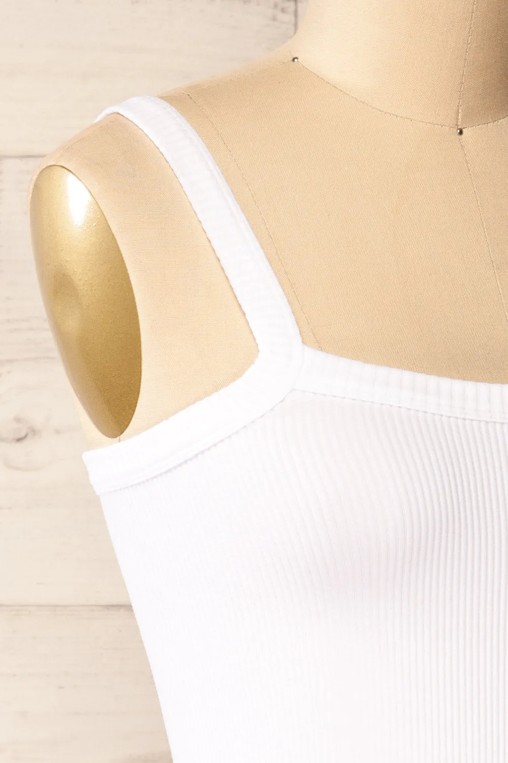 Bedarieu White | Cropped Ribbed Cami sold by Boutique 1861 product image thumbnail 4